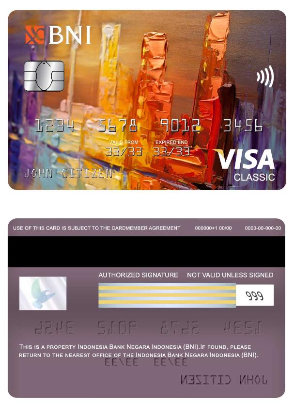 Indonesia Bank Negara Indonesia (BNI) visa classic card